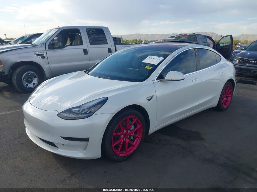 2018 Tesla Model 3 VIN 5YJ3E1EA1JF019701 IAAI salvage auction — RIGHT FRONT, Salvage (Arizona), sold $4,900 on 2026-07-28 (photo 2)