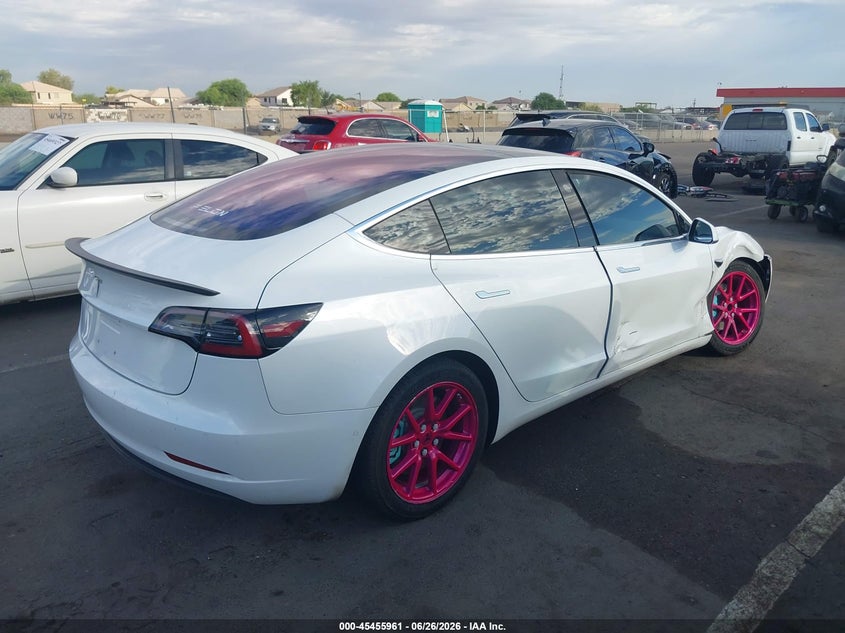 2018 Tesla Model 3 VIN 5YJ3E1EA1JF019701 IAAI salvage auction — RIGHT FRONT, Salvage (Arizona), sold $4,900 on 2026-07-28 (photo 4)