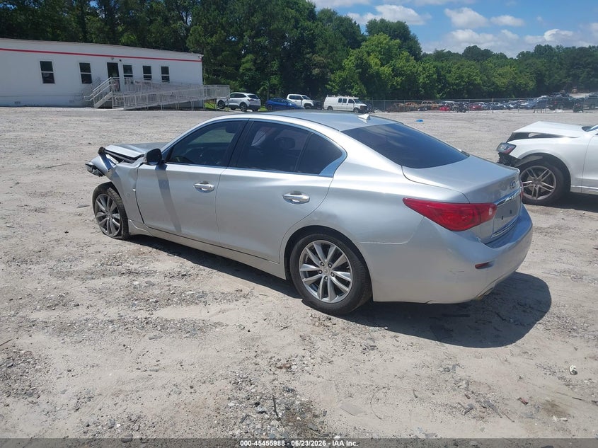 2014 Infiniti Q50 VIN JN1BV7AP5EM682584 IAAI salvage auction — FRONT END, Salvage Title, sold $25 on 2026-07-24 (photo 3)
