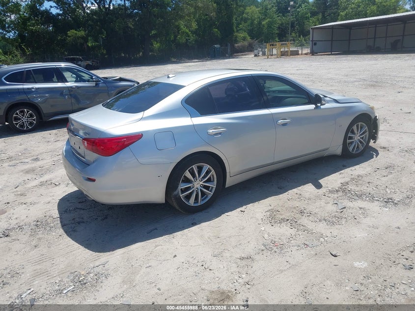 2014 Infiniti Q50 VIN JN1BV7AP5EM682584 IAAI salvage auction — FRONT END, Salvage Title, sold $25 on 2026-07-24 (photo 4)