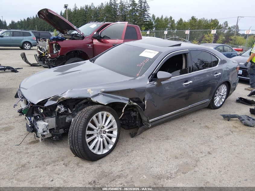 2015 Lexus Ls VIN JTHCL5EFXF5023990 IAAI salvage auction — LEFT FRONT, Bill Of Sale (Washington), sold $4,150 on 2026-07-29 (photo 2)