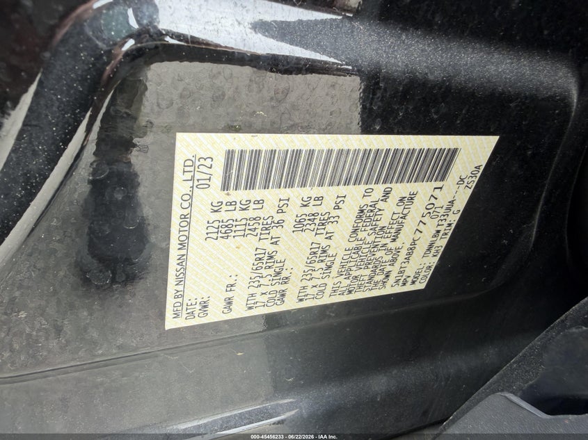 2023 Nissan Rogue VIN 5N1BT3AB8PC775071 IAAI salvage auction — NORMAL WEAR, Clear (Michigan), sold $5,200 on 2026-07-29 (photo 8)