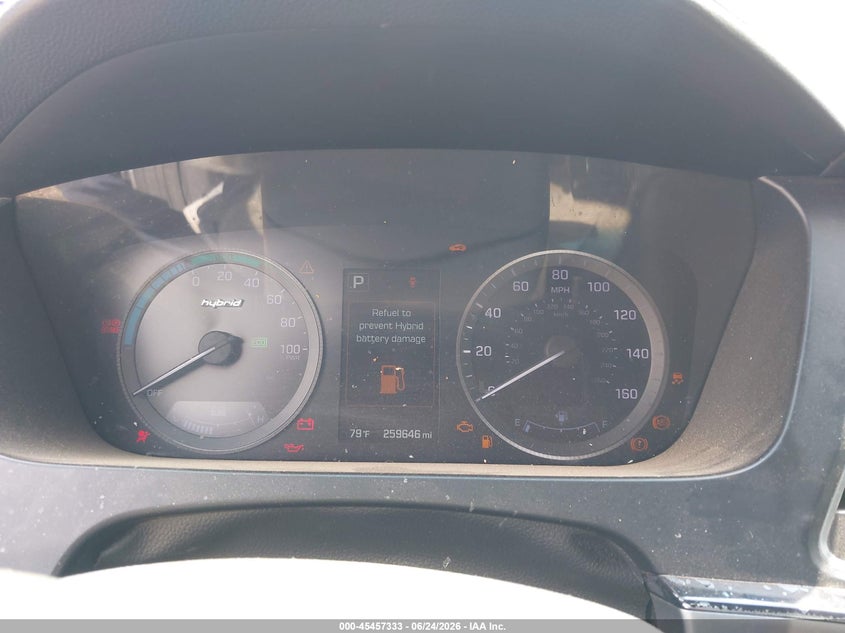 2017 Hyundai Sonata hybrid VIN KMHE24L13HA059458 IAAI salvage auction — NORMAL WEAR, Original (Texas), sold $225 on 2026-07-21 (photo 7)