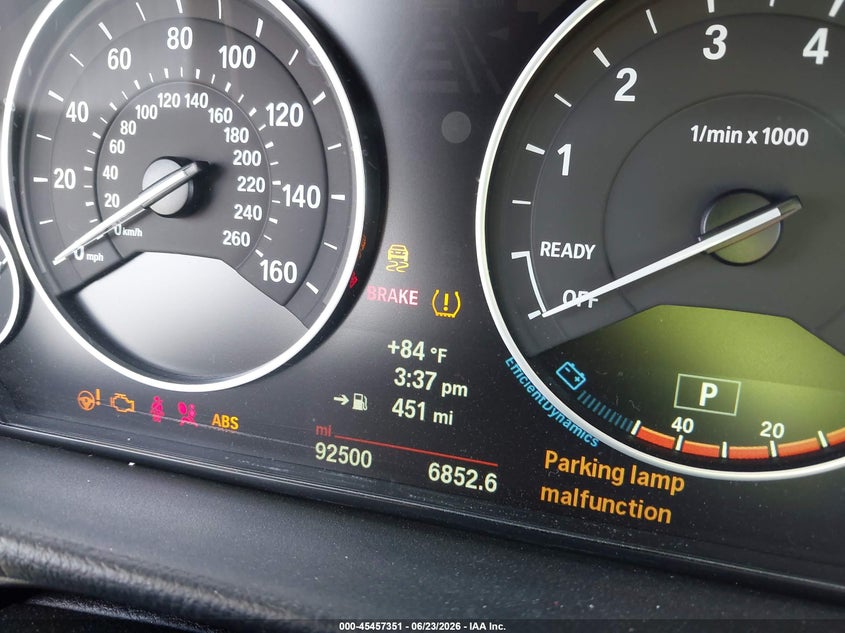 2014 BMW 3er VIN WBA3C1C57EK108190 IAAI salvage auction — REAR END, Salvage Title, sold $1,400 on 2026-07-15 (photo 7)