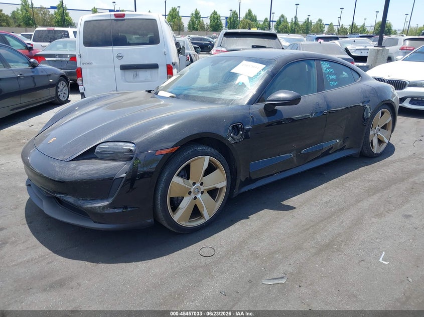 2022 Porsche Taycan VIN WP0AA2Y14NSA15187 IAAI salvage auction — SIDE, Wait Title, sold $17,800 on 2026-08-14 (photo 2)