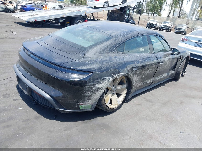 2022 Porsche Taycan VIN WP0AA2Y14NSA15187 IAAI salvage auction — SIDE, Wait Title, sold $17,800 on 2026-08-14 (photo 4)