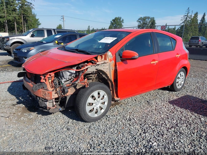 2012 Toyota Prius c VIN JTDKDTB33C1030369 IAAI salvage auction — LEFT FRONT, Salvage Title, sold $1,700 on 2026-07-22 (photo 2)