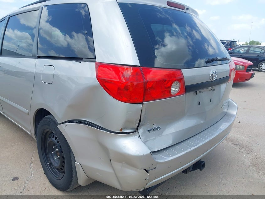 2009 Toyota Sienna VIN 5TDZK23CX9S240962 IAAI salvage auction — LEFT REAR, Salvage (Texas), sold $1,950 on 2026-07-09 (photo 6)