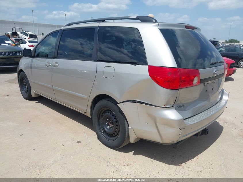 2009 Toyota Sienna VIN 5TDZK23CX9S240962 IAAI salvage auction — LEFT REAR, Salvage (Texas), sold $1,950 on 2026-07-09 (photo 3)