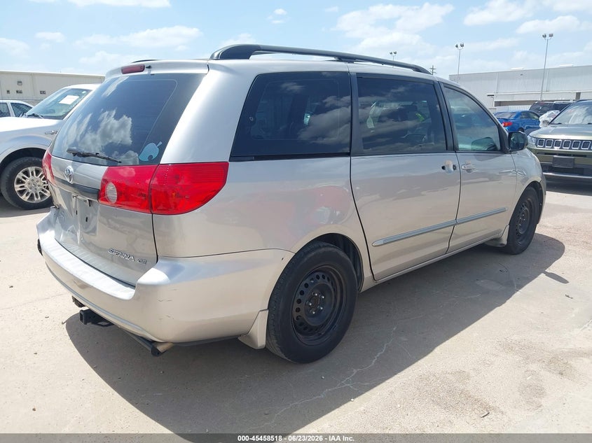 2009 Toyota Sienna VIN 5TDZK23CX9S240962 IAAI salvage auction — LEFT REAR, Salvage (Texas), sold $1,950 on 2026-07-09 (photo 4)