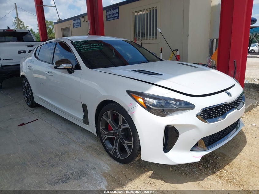 2019 Kia Stinger VIN KNAE35LC0K6045971 IAAI salvage auction — REAR END, Rebuildable (Florida), sold $4,650 on 2026-07-09 (photo 1)