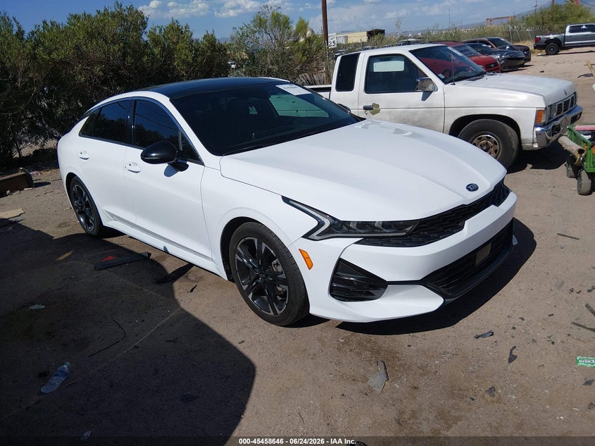 2021 Kia K5 VIN 5XXG64J27MG073472 IAAI salvage auction — LEFT SIDE, Salvage Title, sold $6,700 on 2026-07-23 (photo 1)