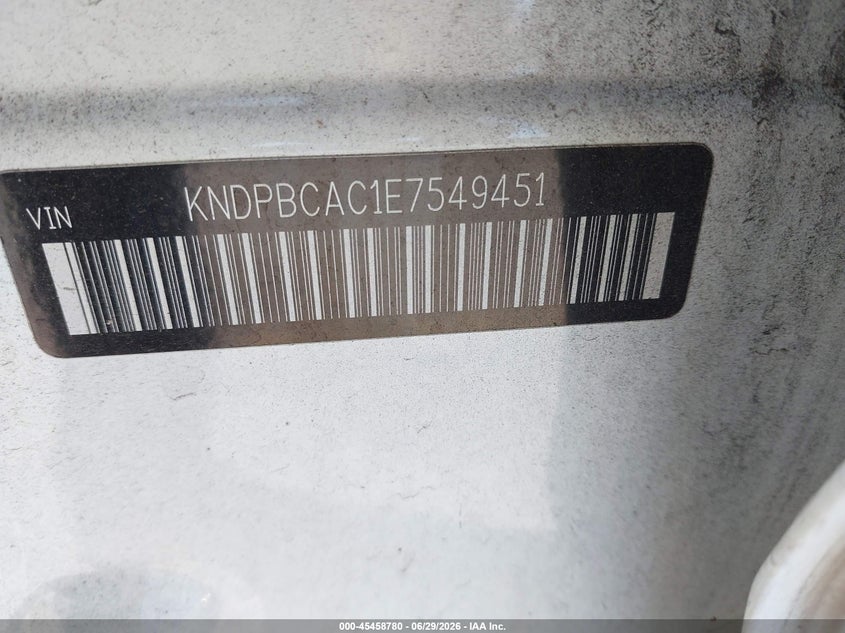 2014 Kia Sportage VIN KNDPBCAC1E7549451 IAAI salvage auction — NORMAL WEAR, Clear - Dealer Only (California), sold $950 on 2026-07-13 (photo 9)