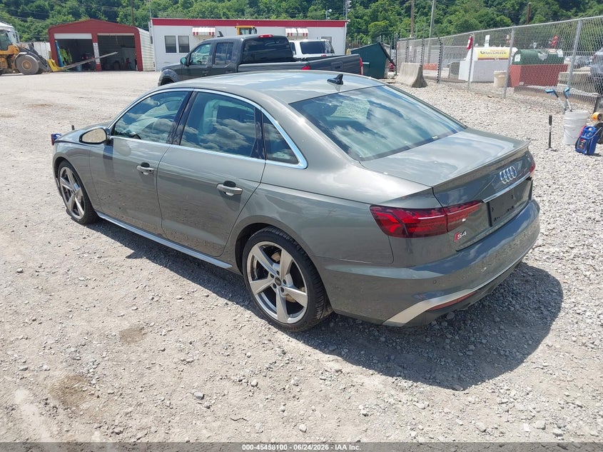 2023 Audi S4 VIN WAUA4AF49PA013985 IAAI salvage auction — FRONT END, Salvage (Pennsylvania), sold $10,500 on 2026-07-28 (photo 3)