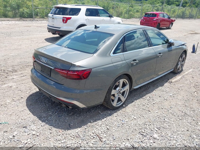 2023 Audi S4 VIN WAUA4AF49PA013985 IAAI salvage auction — FRONT END, Salvage (Pennsylvania), sold $10,500 on 2026-07-28 (photo 4)