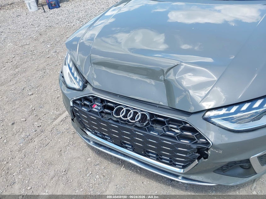 2023 Audi S4 VIN WAUA4AF49PA013985 IAAI salvage auction — FRONT END, Salvage (Pennsylvania), sold $10,500 on 2026-07-28 (photo 6)