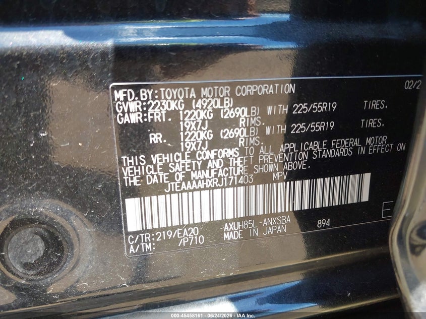 2024 Toyota Venza VIN JTEAAAAHXRJ171403 IAAI salvage auction — LEFT SIDE, Salvage (Ohio), sold $18,100 on 2026-07-18 (photo 9)