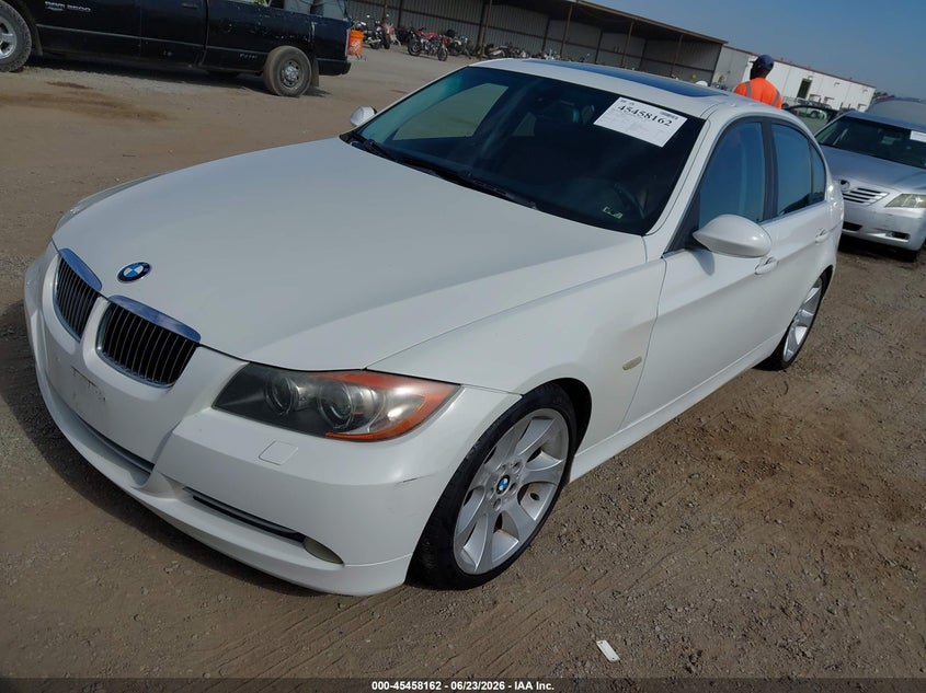 2007 BMW 3 series VIN WBAVB73577PA85372 IAAI salvage auction — REAR END, Salvage (California), sold $25 on 2026-07-10 (photo 2)