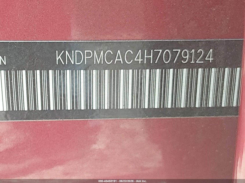 2017 Kia Sportage VIN KNDPMCAC4H7079124 IAAI salvage auction — NORMAL WEAR, Regular (Nevada), sold $1,450 on 2026-07-24 (photo 9)