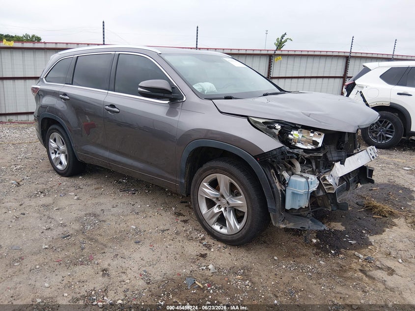 2015 Toyota Highlander VIN 5TDYKRFH5FS112491 IAAI salvage auction — FRONT END, Clear (Arkansas), sold $3,450 on 2026-07-29 (photo 1)