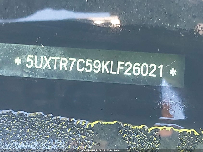 2019 BMW X3 VIN 5UXTR7C59KLF26021 IAAI salvage auction — RIGHT FRONT, Salvage (Virginia), sold $7,650 on 2026-07-23 (photo 9)