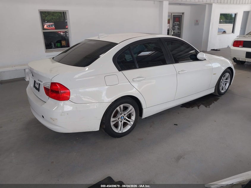 2008 BMW 3 series VIN WBAVA37578NL55393 IAAI salvage auction — LEFT SIDE, Rebuildable (Florida), sold $325 on 2026-07-29 (photo 4)