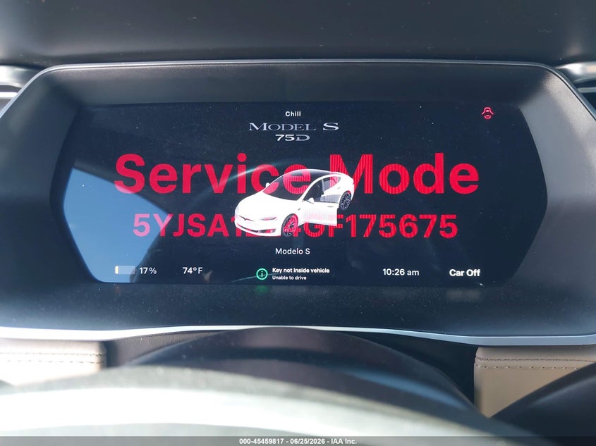 2016 Tesla Model s VIN 5YJSA1E24GF175675 IAAI salvage auction — SIDE, Salvage (California), sold $3,750 on 2026-08-02 (photo 7)