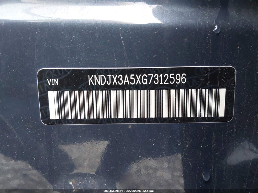 2016 Kia Soul VIN KNDJX3A5XG7312596 IAAI salvage auction — REAR END, Bill Of Sale (Washington), sold $925 on 2026-07-15 (photo 9)