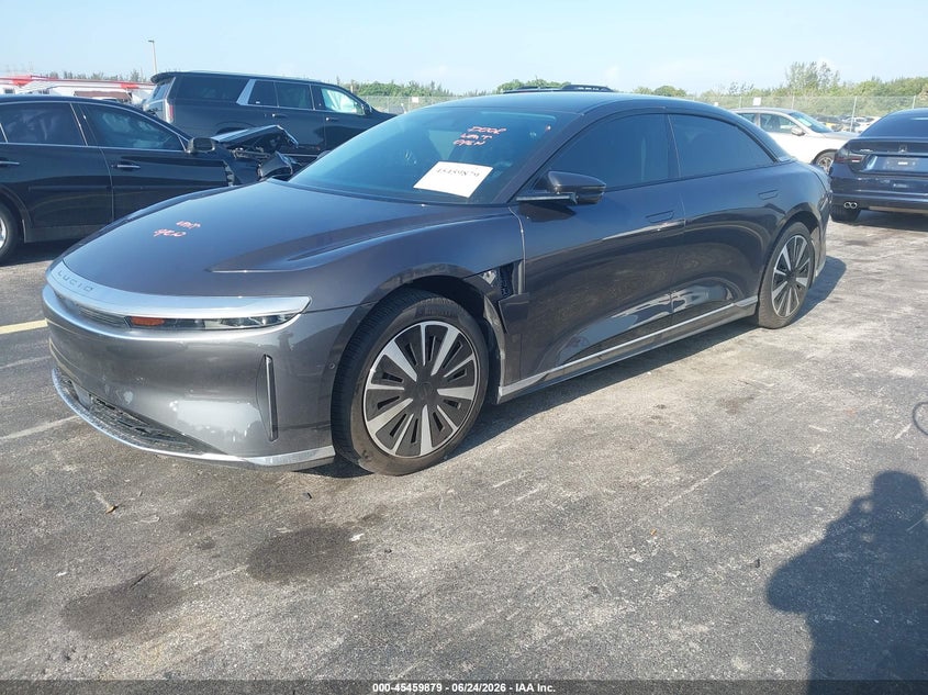 2025 Lucid Air VIN 50EA1PGA0SA039544 IAAI salvage auction — RIGHT REAR, Wait Title, sold $12,500 on 2026-10-15 (photo 2)