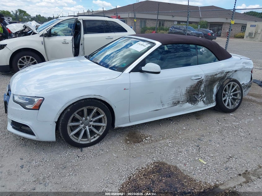 2015 Audi A5 VIN WAUMFAFH0FN004545 IAAI salvage auction — LEFT SIDE, Salvage Title, sold $2,800 on 2026-07-28 (photo 2)
