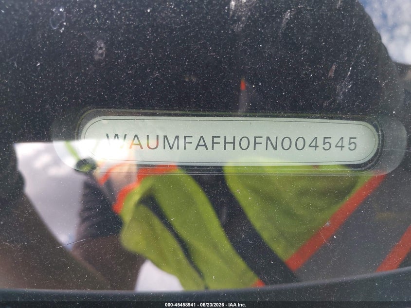 2015 Audi A5 VIN WAUMFAFH0FN004545 IAAI salvage auction — LEFT SIDE, Salvage Title, sold $2,800 on 2026-07-28 (photo 9)
