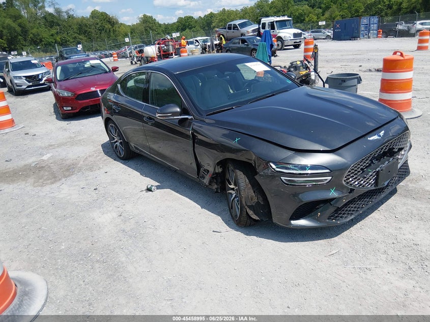 2023 Genesis G70 VIN KMTG34TA3PU124186 IAAI salvage auction — FRONT END, Salvage (Virginia), sold $4,950 on 2026-07-21 (photo 1)