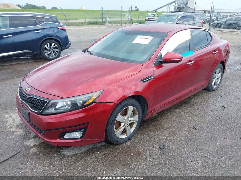 2014 Kia Optima VIN 5XXGM4A73EG297308 IAAI salvage auction — NORMAL WEAR, Clear (Illinois), sold $425 on 2026-07-22 (photo 2)