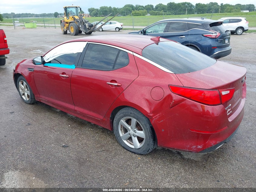 2014 Kia Optima VIN 5XXGM4A73EG297308 IAAI salvage auction — NORMAL WEAR, Clear (Illinois), sold $425 on 2026-07-22 (photo 3)