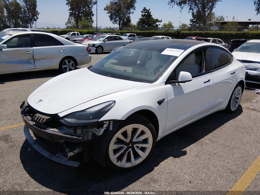 2021 Tesla Model 3 VIN 5YJ3E1EA8MF073470 IAAI salvage auction — RIGHT SIDE, Salvage (California), sold $5,500 on 2026-07-21 (photo 2)