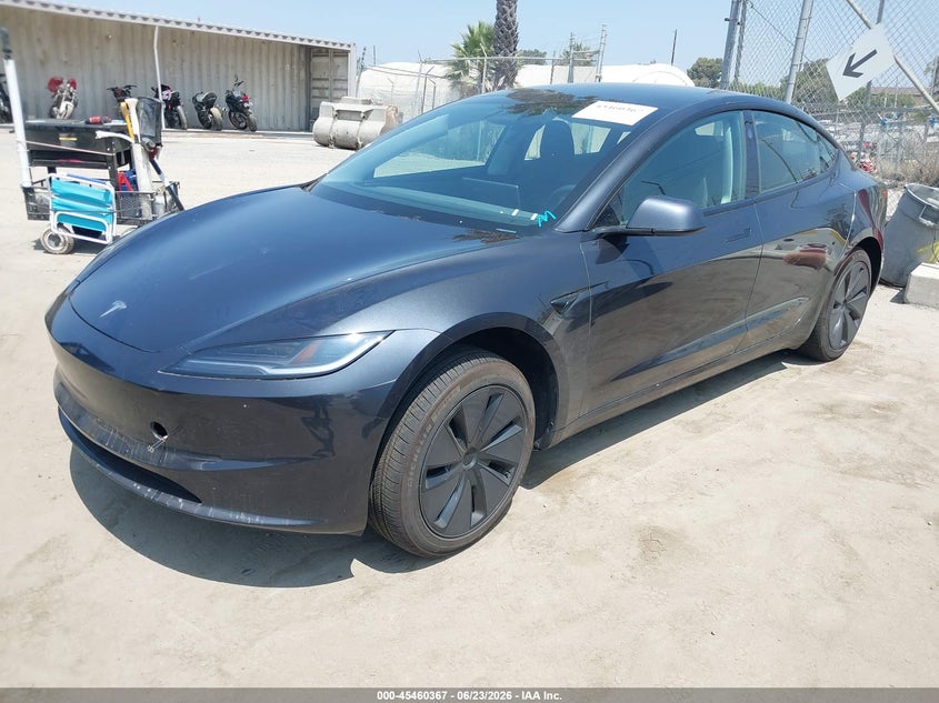 2025 Tesla Model 3 VIN 5YJ3E1EA4SF055416 IAAI salvage auction — SIDE, Salvage (California), sold $11,100 on 2026-07-30 (photo 2)