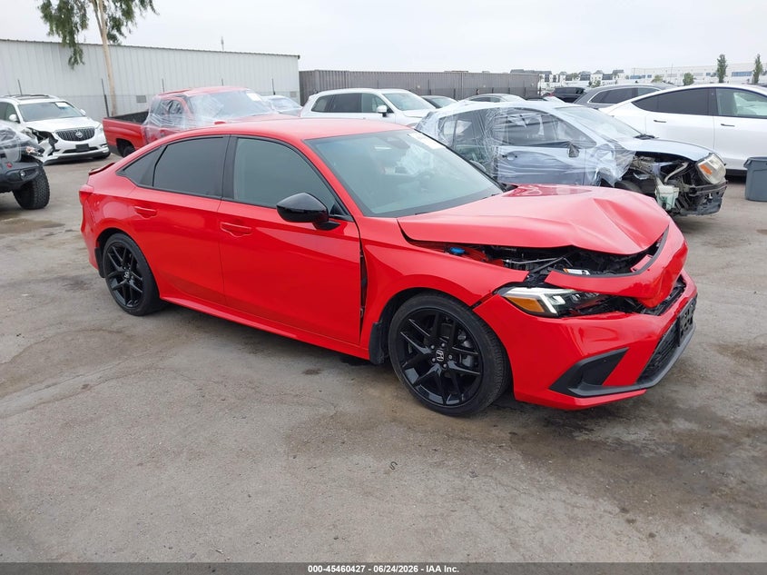 2022 Honda Civic VIN 2HGFE2F57NH609066 IAAI salvage auction — FRONT & REAR, Salvage Title, sold $4,750 on 2026-07-28 (photo 1)