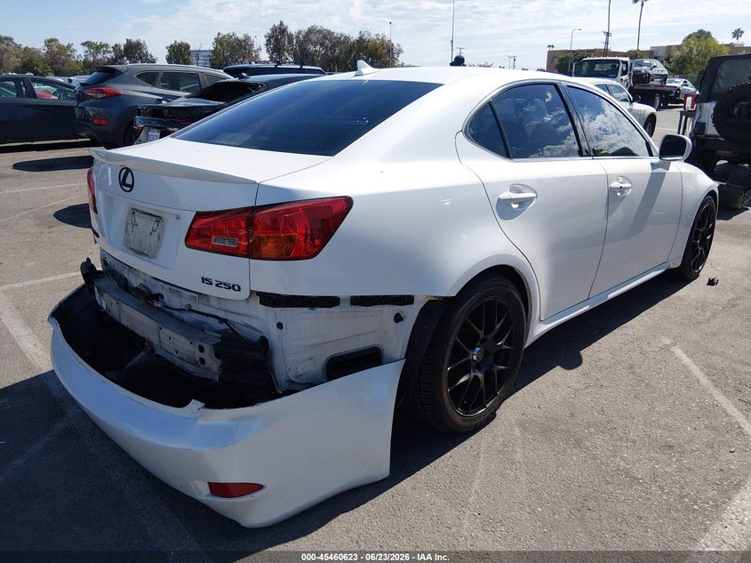 2007 Lexus Is 250 VIN JTHBK262972024270 IAAI salvage auction — LEFT SIDE, Salvage (California), sold $450 on 2026-07-09 (photo 4)