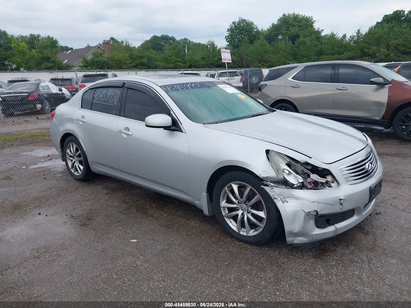 2007 Infiniti G VIN JNKBV61F47M814914 IAAI salvage auction — FRONT END, Clear (Indiana), sold $600 on 2026-07-26 (photo 1)
