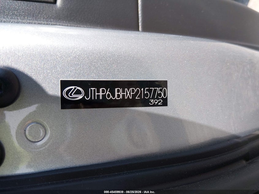 2023 Lexus Ux VIN JTHP6JBHXP2157750 IAAI salvage auction — REAR END, Salvage Title, sold $9,200 on 2026-09-01 (photo 9)