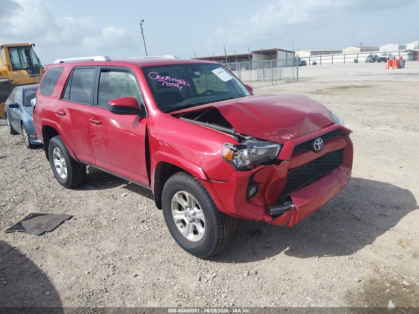 2016 Toyota 4runner VIN JTEBU5JR4G5405150 IAAI salvage auction — FRONT END, Salvage (Texas), sold $6,500 on 2026-07-28 (photo 1)