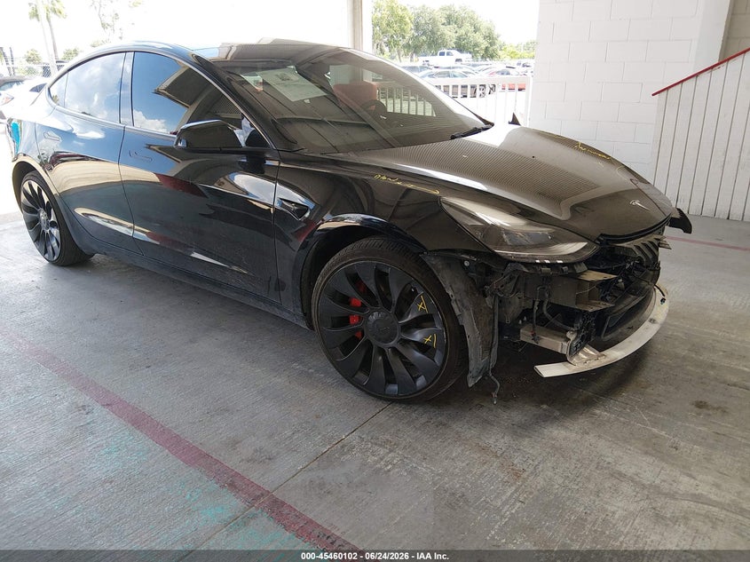 2022 Tesla Model 3 VIN 5YJ3E1EC5NF343290 IAAI salvage auction — FRONT END, Salvage Title, sold $9,350 on 2026-07-30 (photo 1)