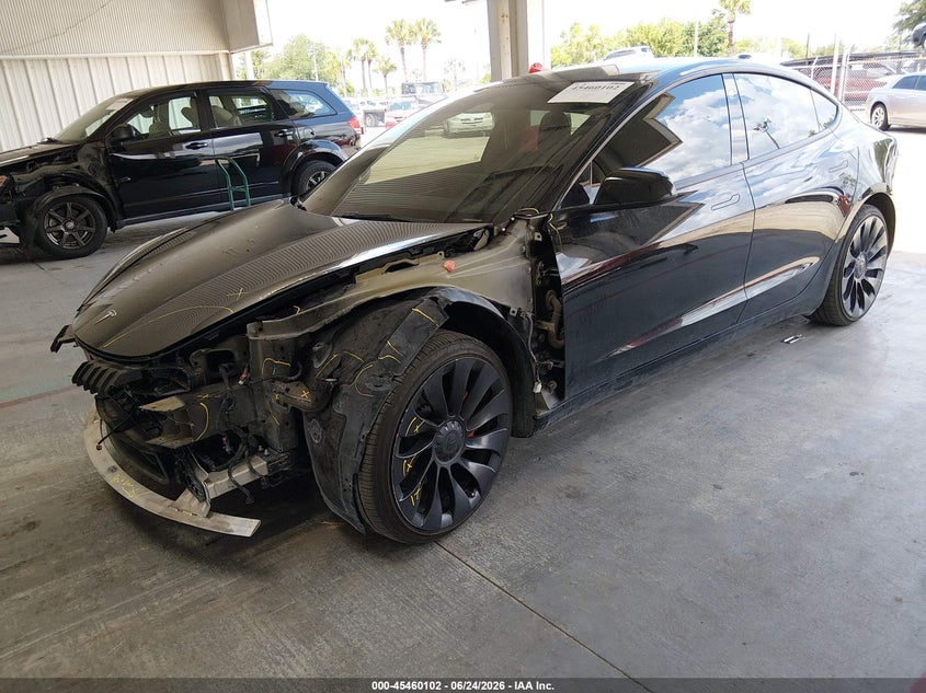 2022 Tesla Model 3 VIN 5YJ3E1EC5NF343290 IAAI salvage auction — FRONT END, Salvage Title, sold $9,350 on 2026-07-30 (photo 2)