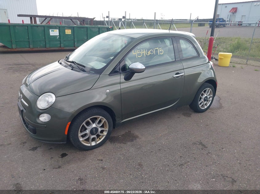 2013 Fiat 500 VIN 3C3CFFAR2DT745647 IAAI salvage auction — RIGHT REAR, Salvage Title, sold $250 on 2026-08-03 (photo 2)