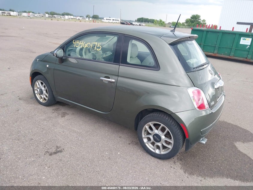 2013 Fiat 500 VIN 3C3CFFAR2DT745647 IAAI salvage auction — RIGHT REAR, Salvage Title, sold $250 on 2026-08-03 (photo 3)