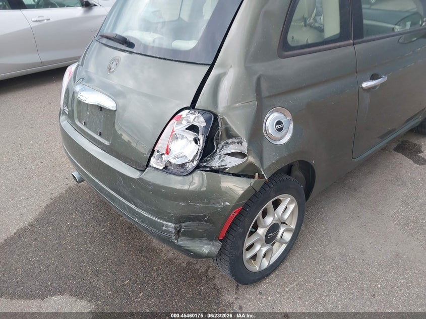 2013 Fiat 500 VIN 3C3CFFAR2DT745647 IAAI salvage auction — RIGHT REAR, Salvage Title, sold $250 on 2026-08-03 (photo 6)