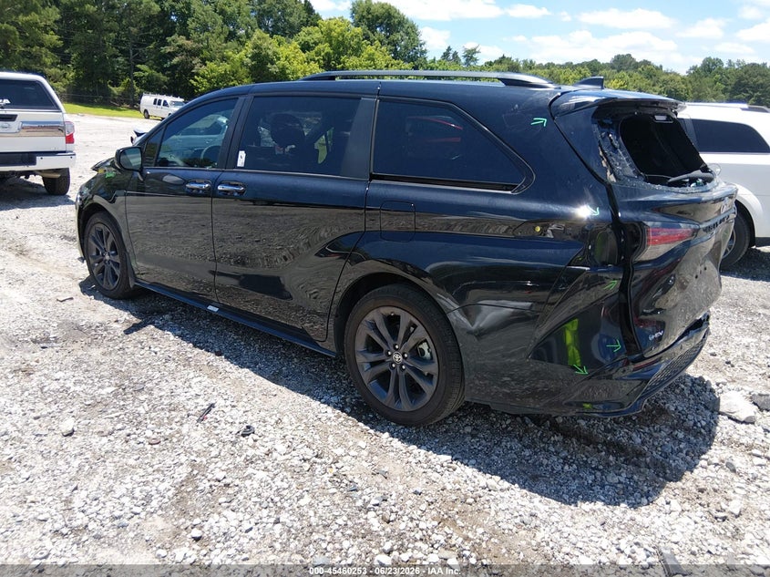 2025 Toyota Sienna VIN 5TDXRKEC7SS252542 IAAI salvage auction — FRONT & REAR, Salvage (Georgia), sold $16,900 on 2026-08-23 (photo 3)