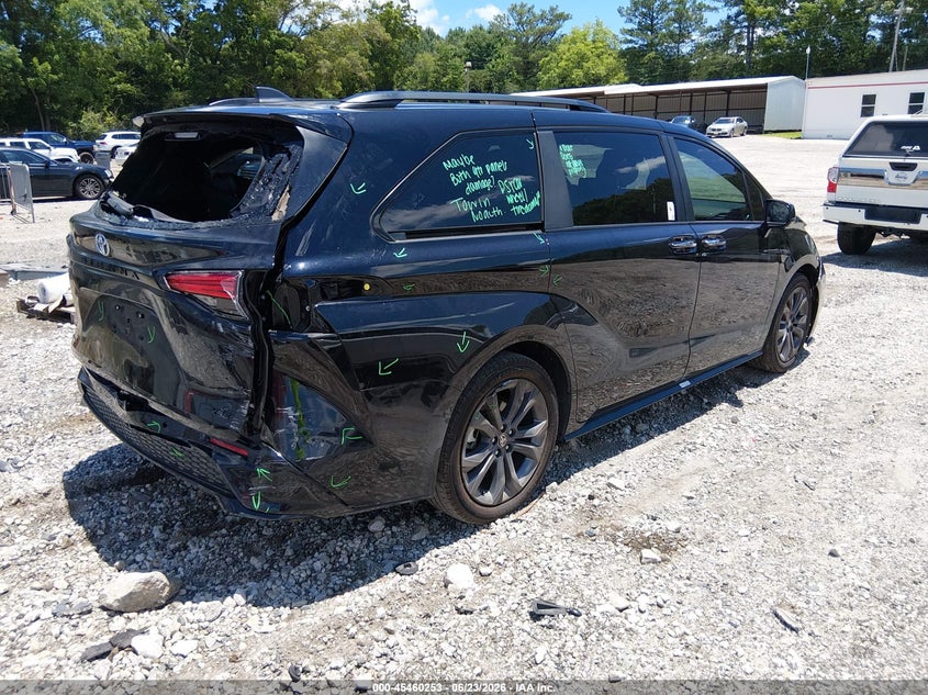 2025 Toyota Sienna VIN 5TDXRKEC7SS252542 IAAI salvage auction — FRONT & REAR, Salvage (Georgia), sold $16,900 on 2026-08-23 (photo 4)