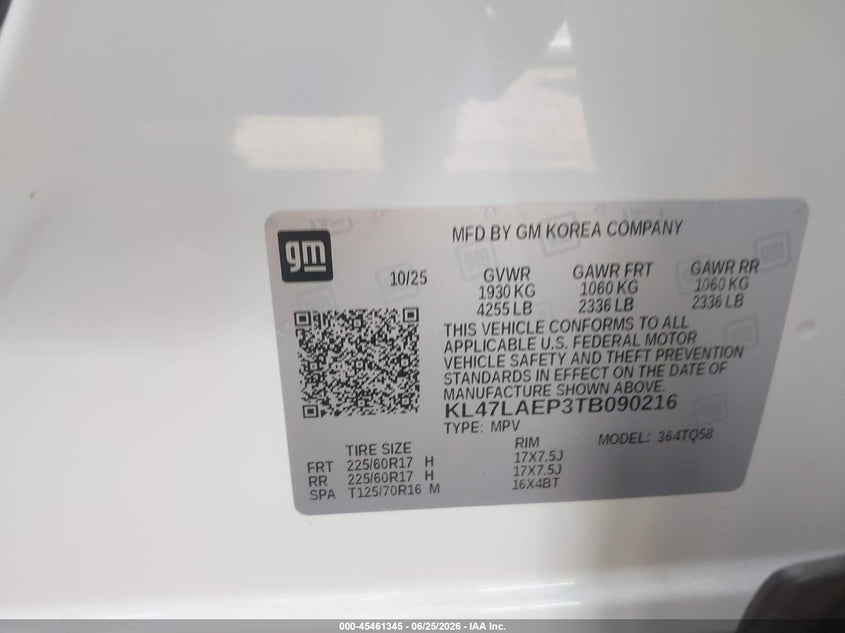 2026 Buick Envista VIN KL47LAEP3TB090216 IAAI salvage auction — NORMAL WEAR, Enterprise Vehicles Clear Only (Arizona), sold $1,500 on 2026-07-21 (photo 9)