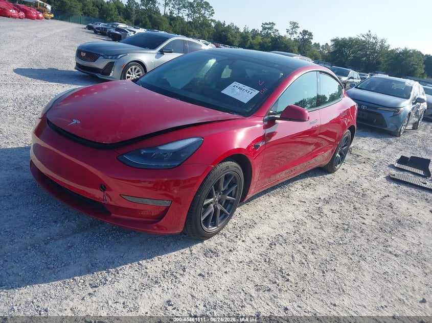 2021 Tesla Model 3 VIN 5YJ3E1EB0MF012915 IAAI salvage auction — RIGHT SIDE, Salvage Title, sold $7,700 on 2026-07-23 (photo 2)